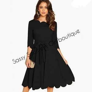 🆕⭐ Black scalloped Aline dress